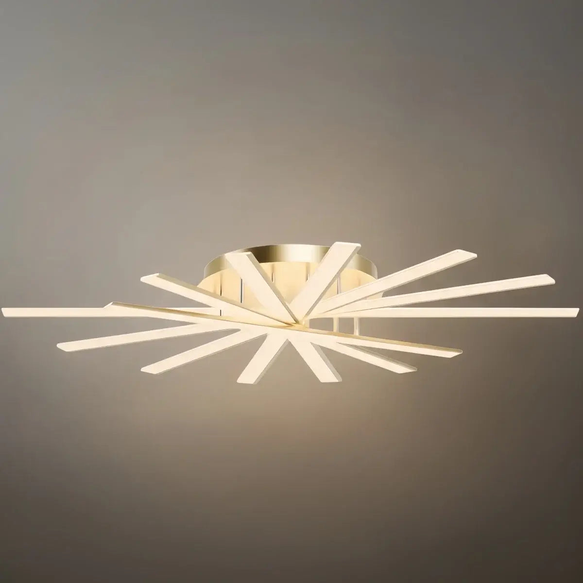 Moderne geometrische lineaire plafondlamp – zwart essenhout/metallisch goud voor woonkamer - Flindria