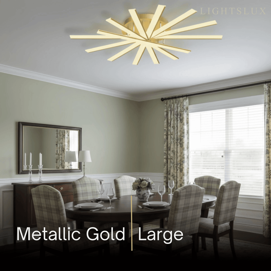 Moderne geometrische lineaire plafondlamp – zwart essenhout/metallisch goud voor woonkamer - Flindria