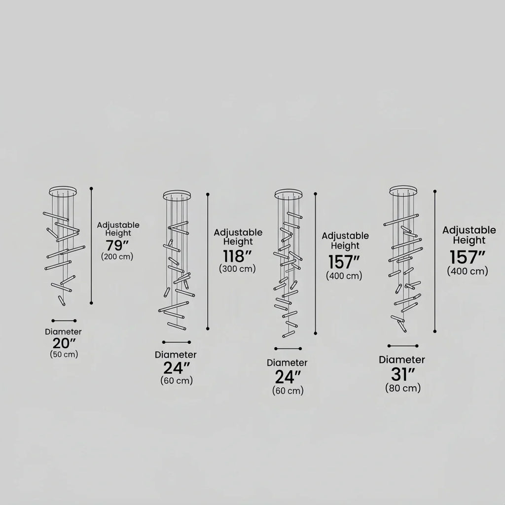 Luxury Flowing Gold Chandelier – Metallic Acrylic Rods Sculptural Cascade for Staircase - Flindria