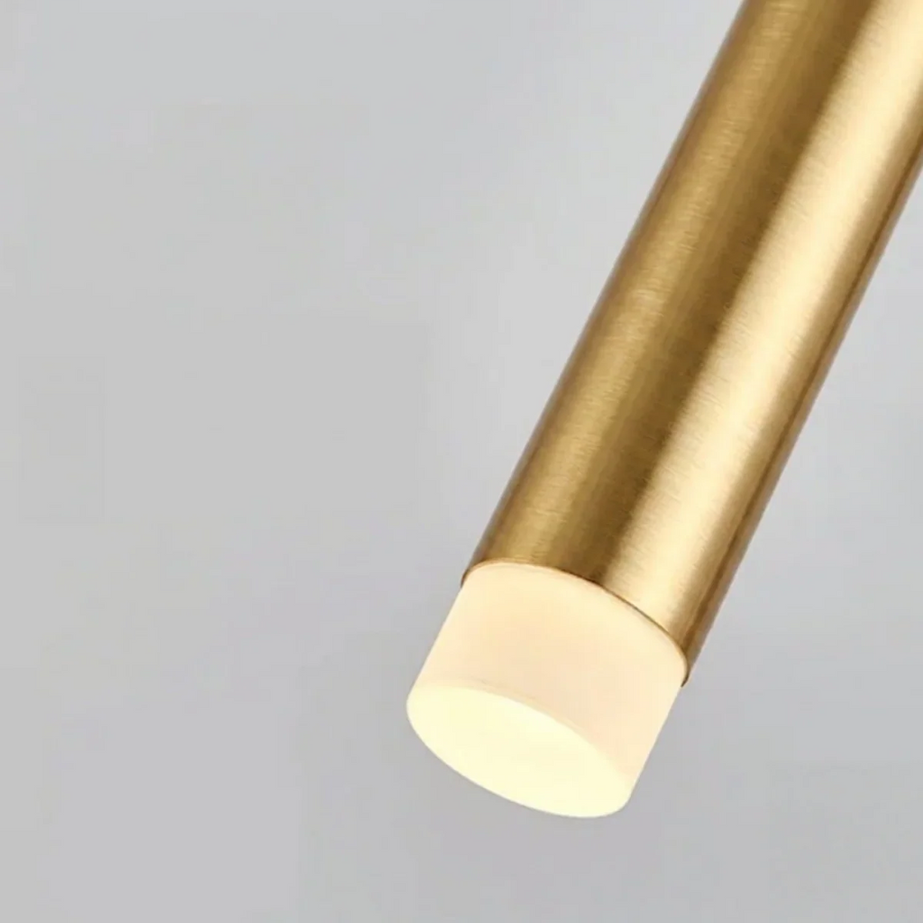 Luxury Flowing Gold Chandelier – Metallic Acrylic Rods Sculptural Cascade for Staircase - Flindria