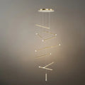 Luxury Flowing Gold Chandelier – Metallic Acrylic Rods Sculptural Cascade for Staircase - Flindria