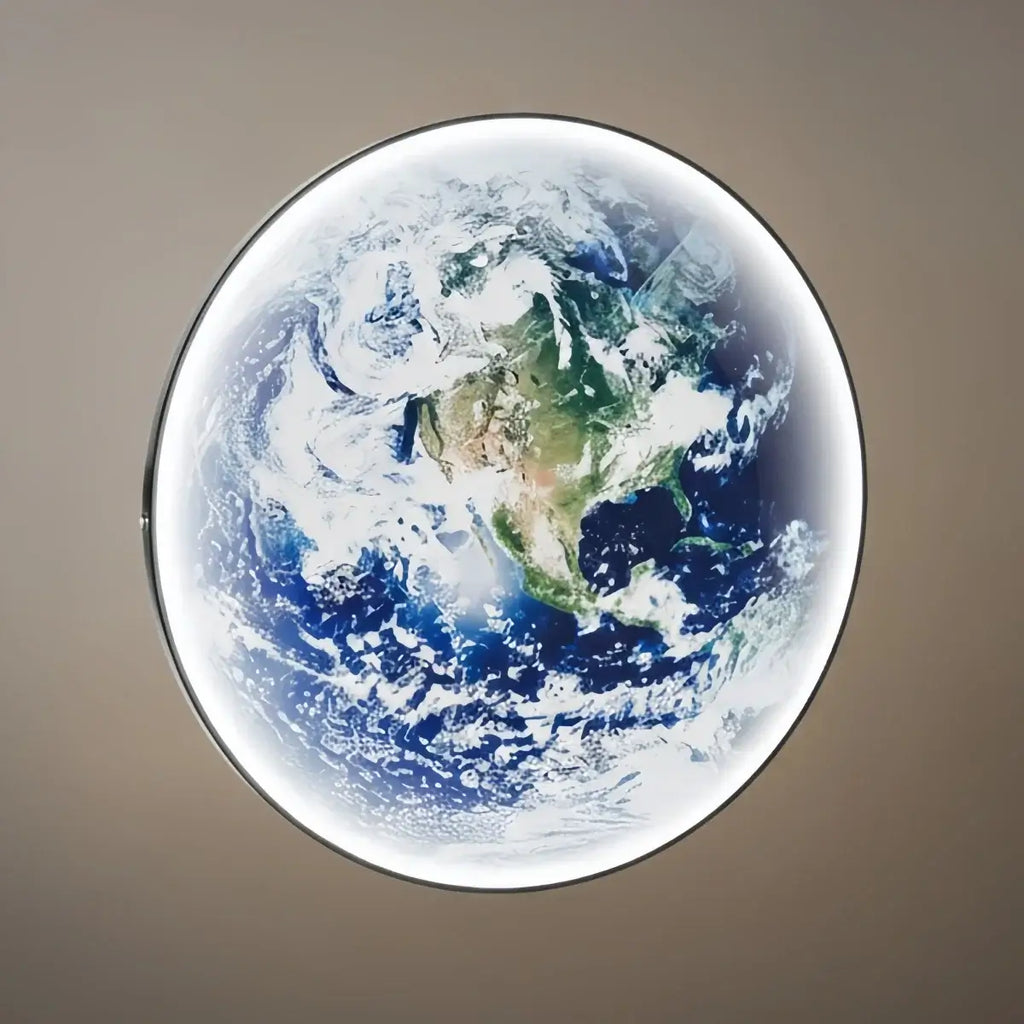 Modern Earth Topographic Wall Lamp – Globe-Like Glow Art Deco Artistic Lighting - Flindria
