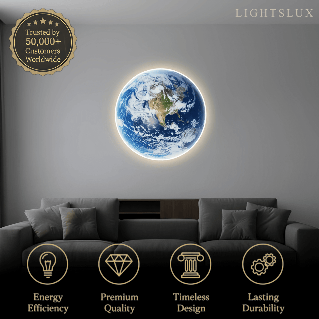 Modern Earth Topographic Wall Lamp – Globe-Like Glow Art Deco Artistic Lighting - Flindria