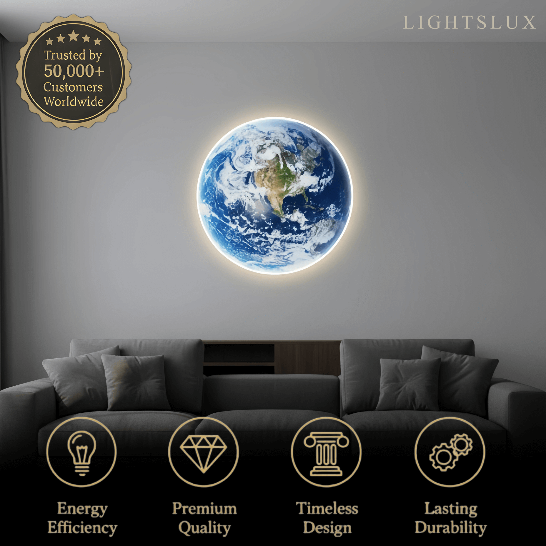 Modern Earth Topographic Wall Lamp – Globe-Like Glow Art Deco Artistic Lighting - Flindria