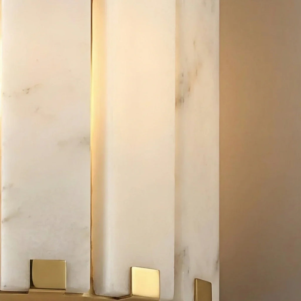 Moderne Verticale Albast Wandlamp – Roestvrij Stalen Frame Hal - Flindria