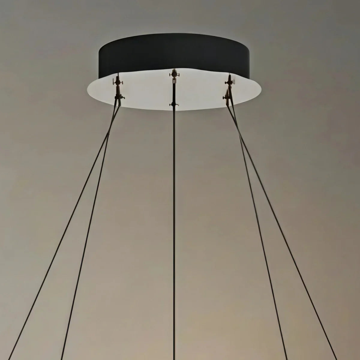 Mid-Century Tiered Hanging Chandelier – Adjustable Gold Pearl Black Dining/Living Room - Flindria