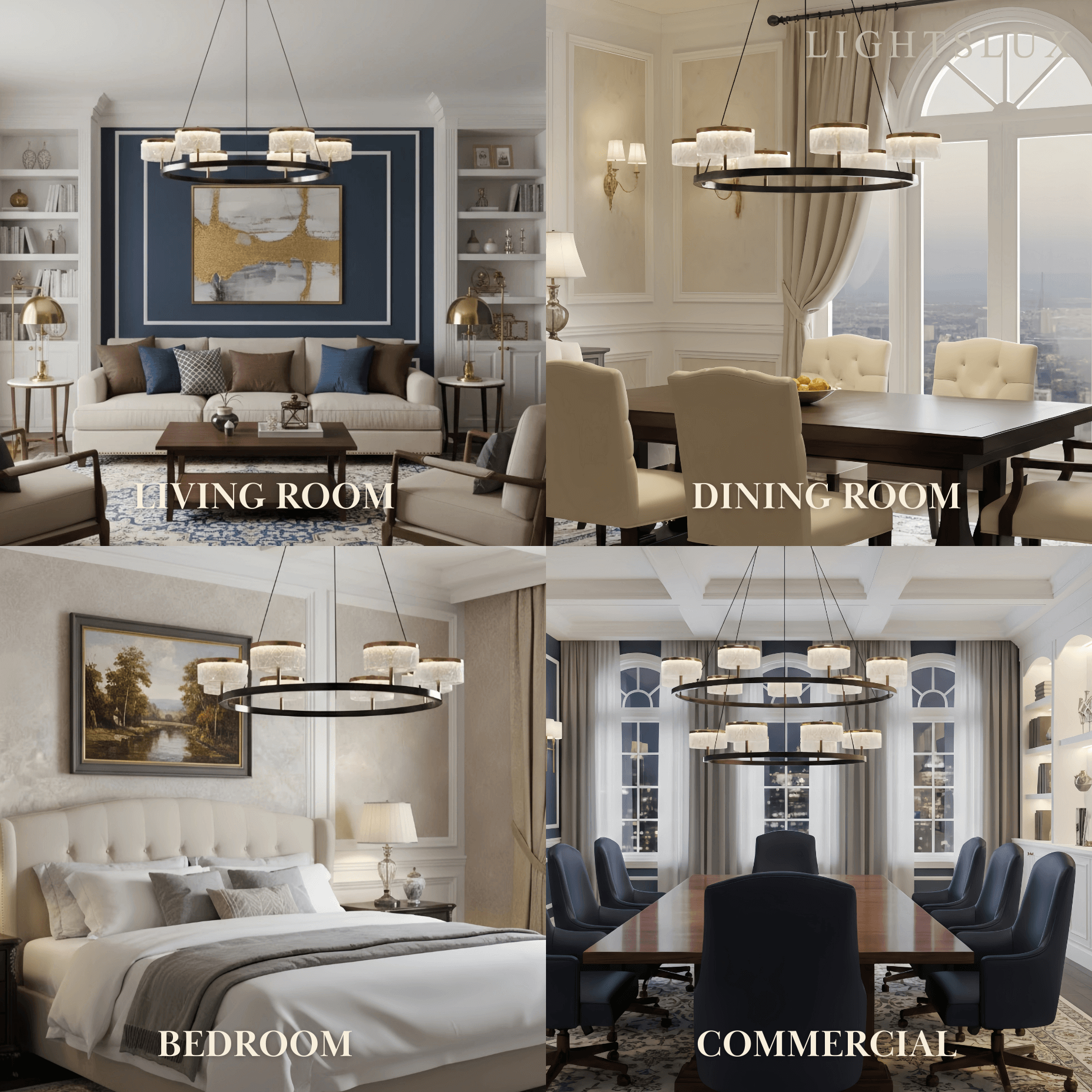 Mid-Century Tiered Hanging Chandelier – Adjustable Gold Pearl Black Dining/Living Room - Flindria