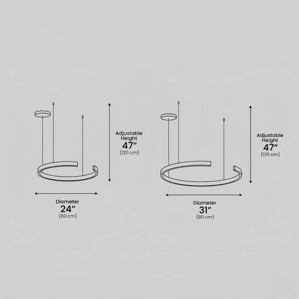 Lámpara colgante moderna de anillo dorado flotante – Tres cables ajustables para dormitorio/comedor - Flindria
