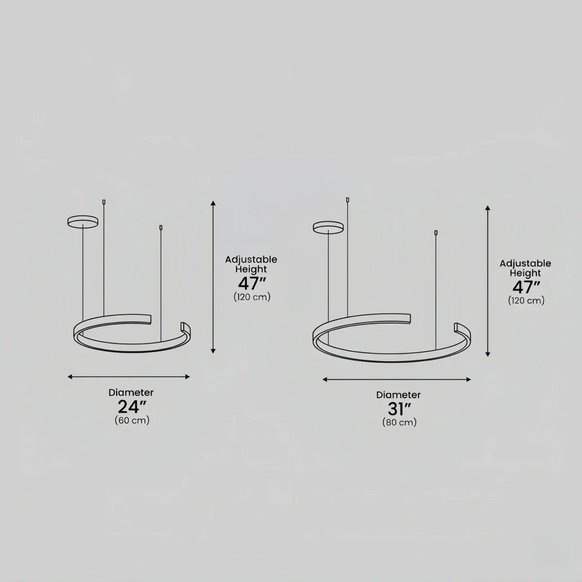 Lámpara colgante moderna de anillo dorado flotante – Tres cables ajustables para dormitorio/comedor - Flindria