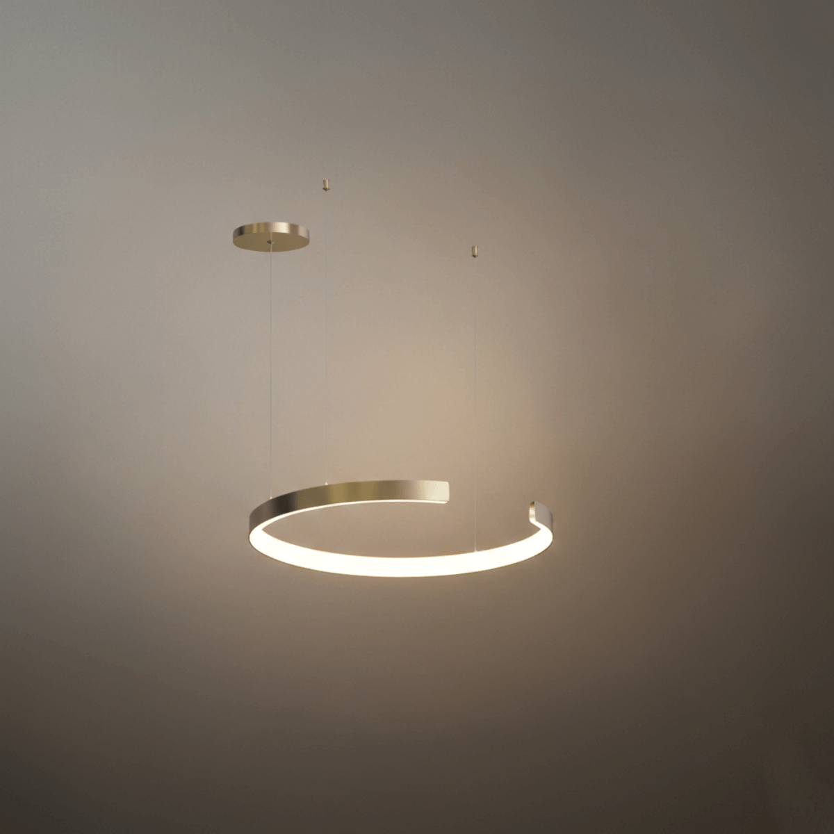 Lámpara colgante moderna de anillo dorado flotante – Tres cables ajustables para dormitorio/comedor - Flindria