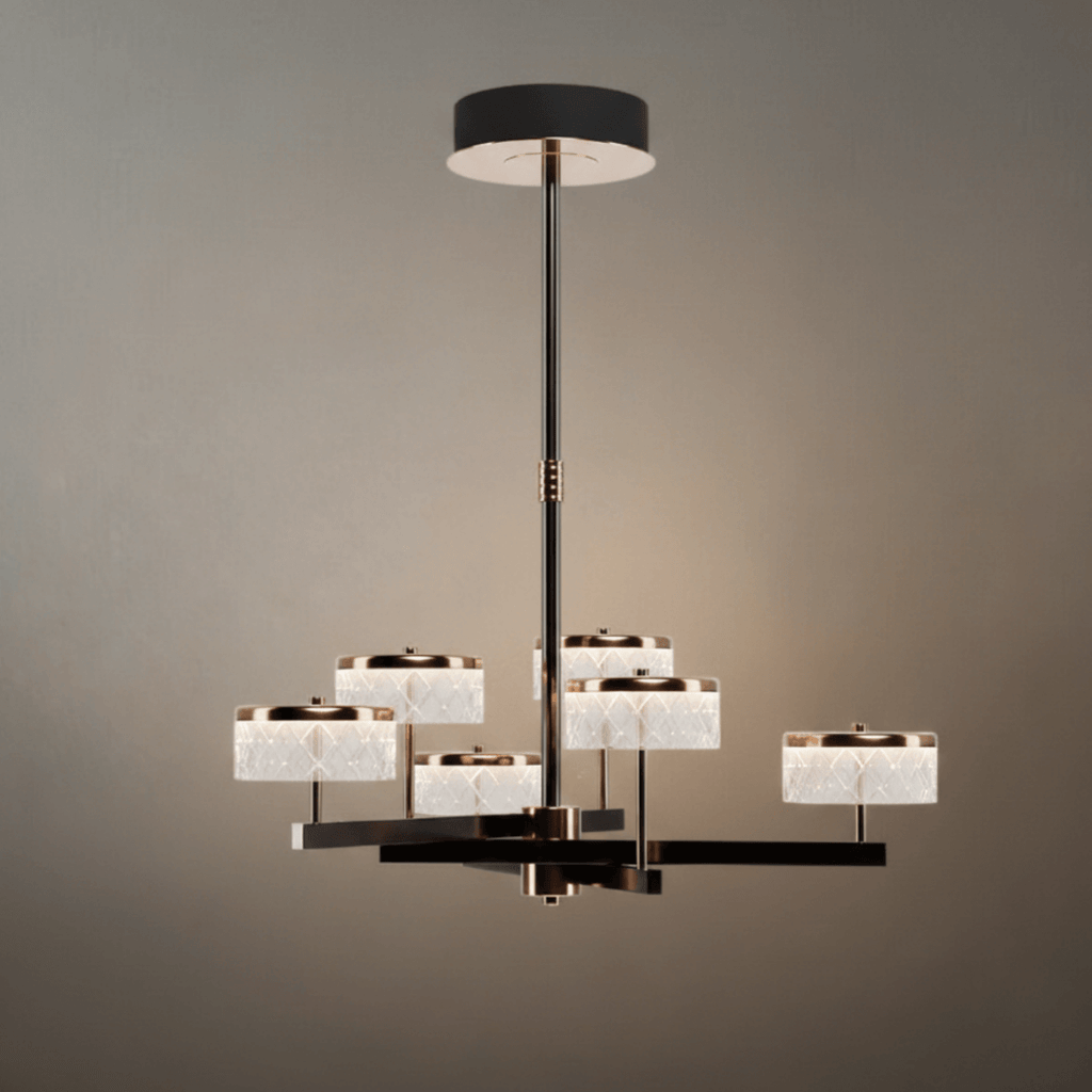 Lustre moderne de luxe à étages perles noires dorées pour salle à manger/salon - Flindria