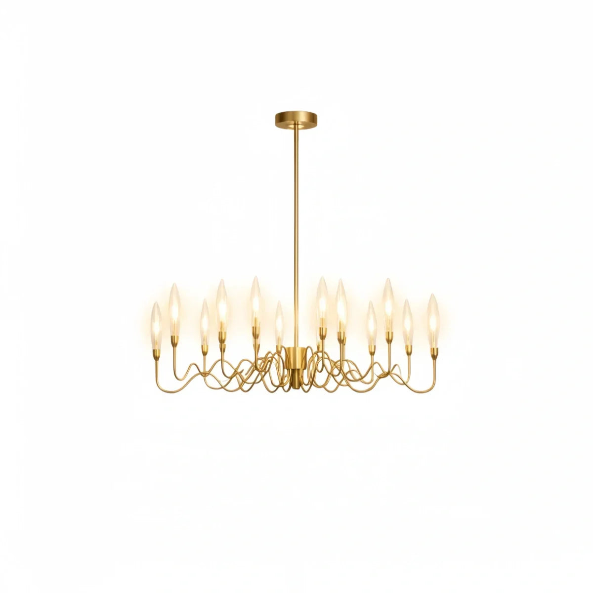 Moderne geometrische gouden kroonluchter – Reflecterend roestvrij staal spektakel woonkamer - Flindria