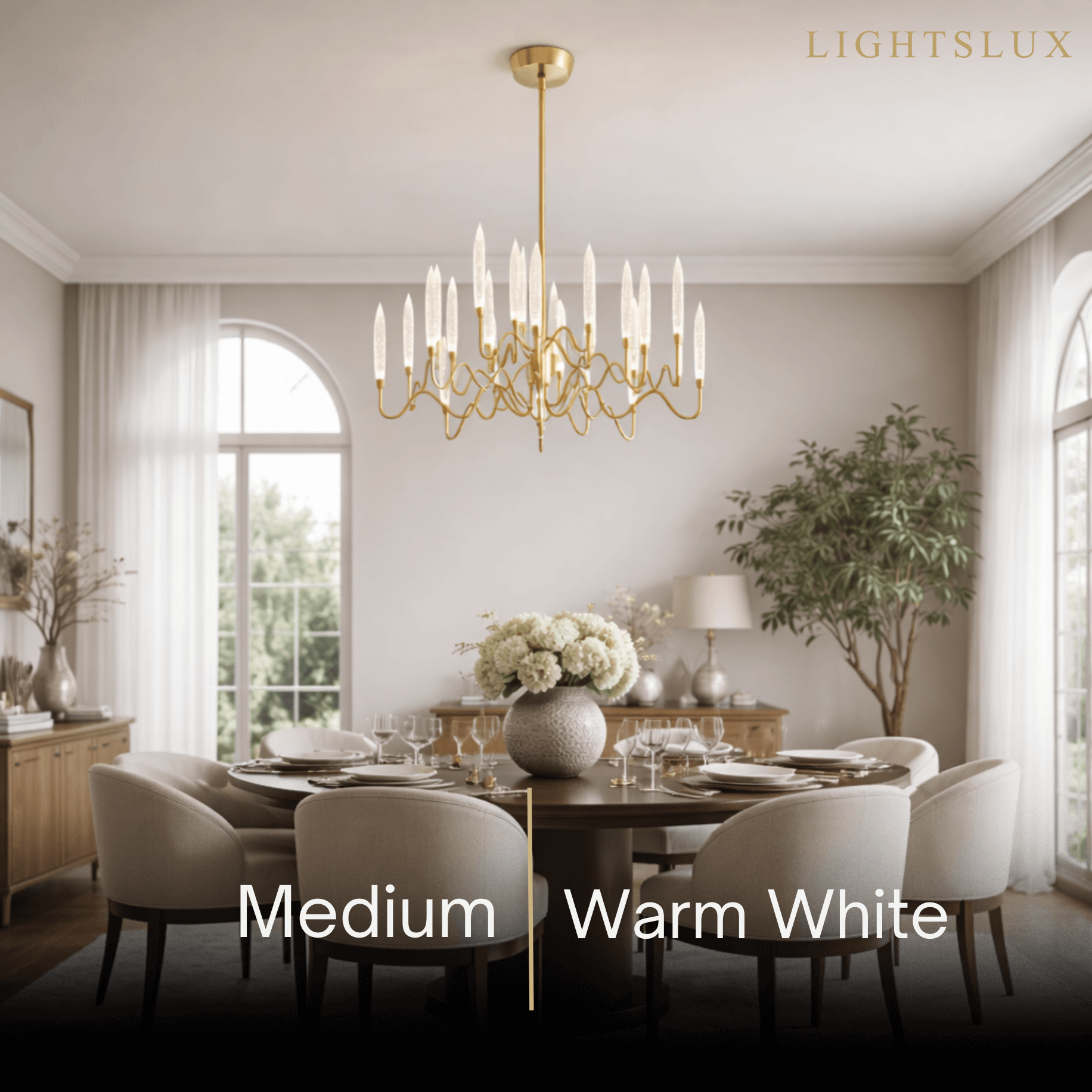 Moderne geometrische gouden kroonluchter – Reflecterend roestvrij staal spektakel woonkamer - Flindria