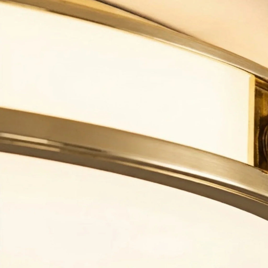 Crystal Accent Ceiling Light – Solid Brass Brushed Gold for Living Room Bedroom - Flindria