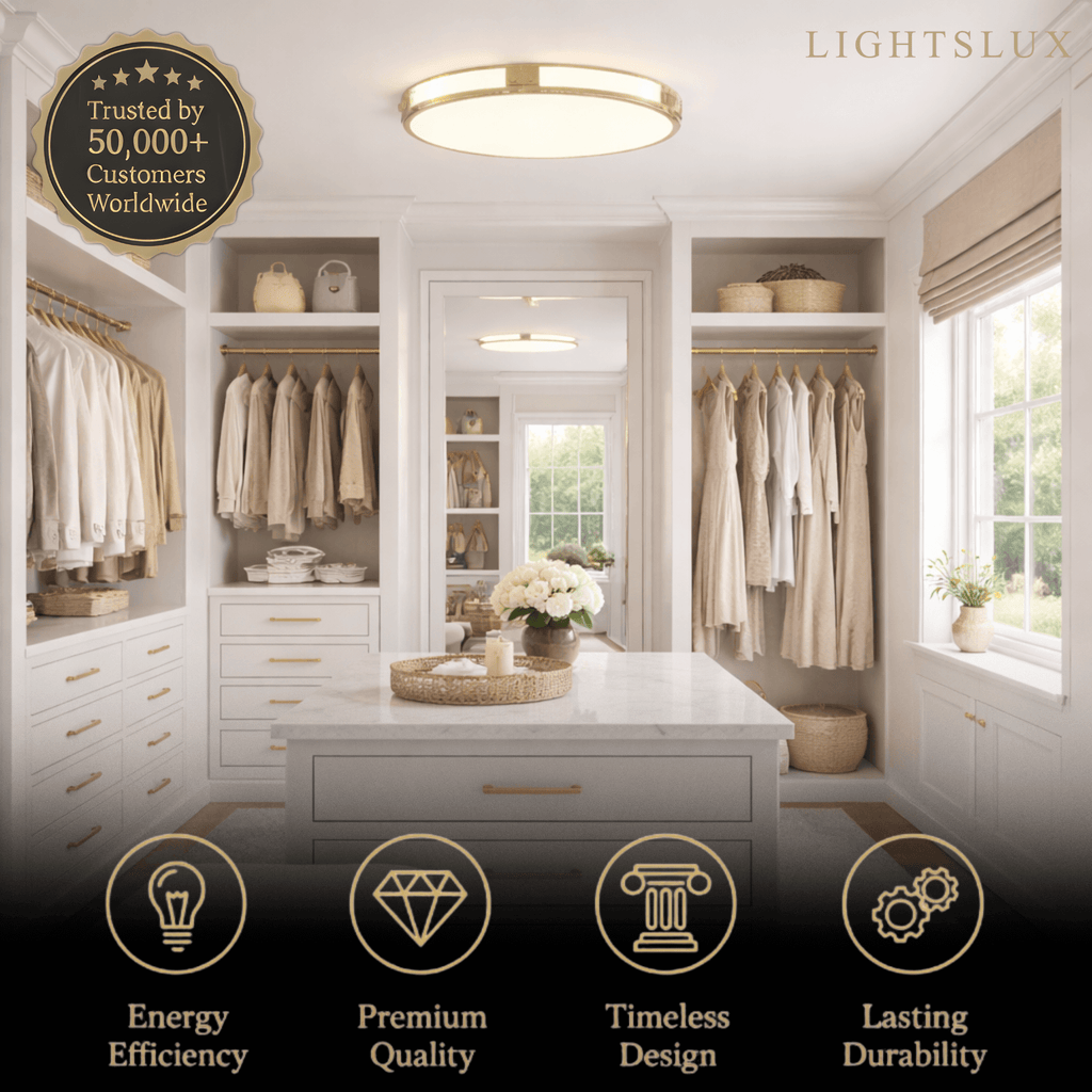 Crystal Accent Ceiling Light – Solid Brass Brushed Gold for Living Room Bedroom - Flindria