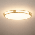 Crystal Accent Ceiling Light – Solid Brass Brushed Gold for Living Room Bedroom - Flindria