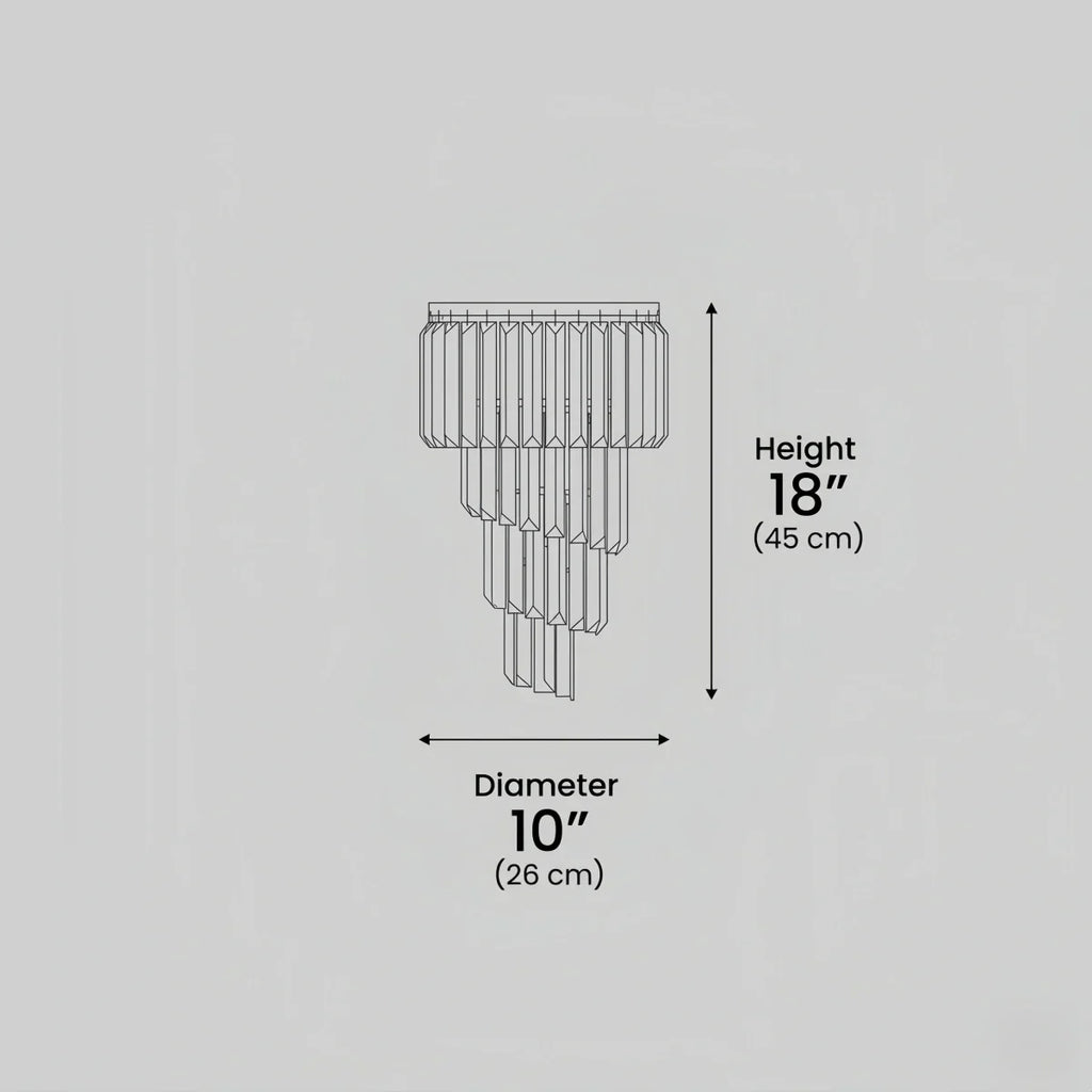 Modern Wall Sconce – Black Mirror with Crystal Accents Geometric for Hallway - Flindria