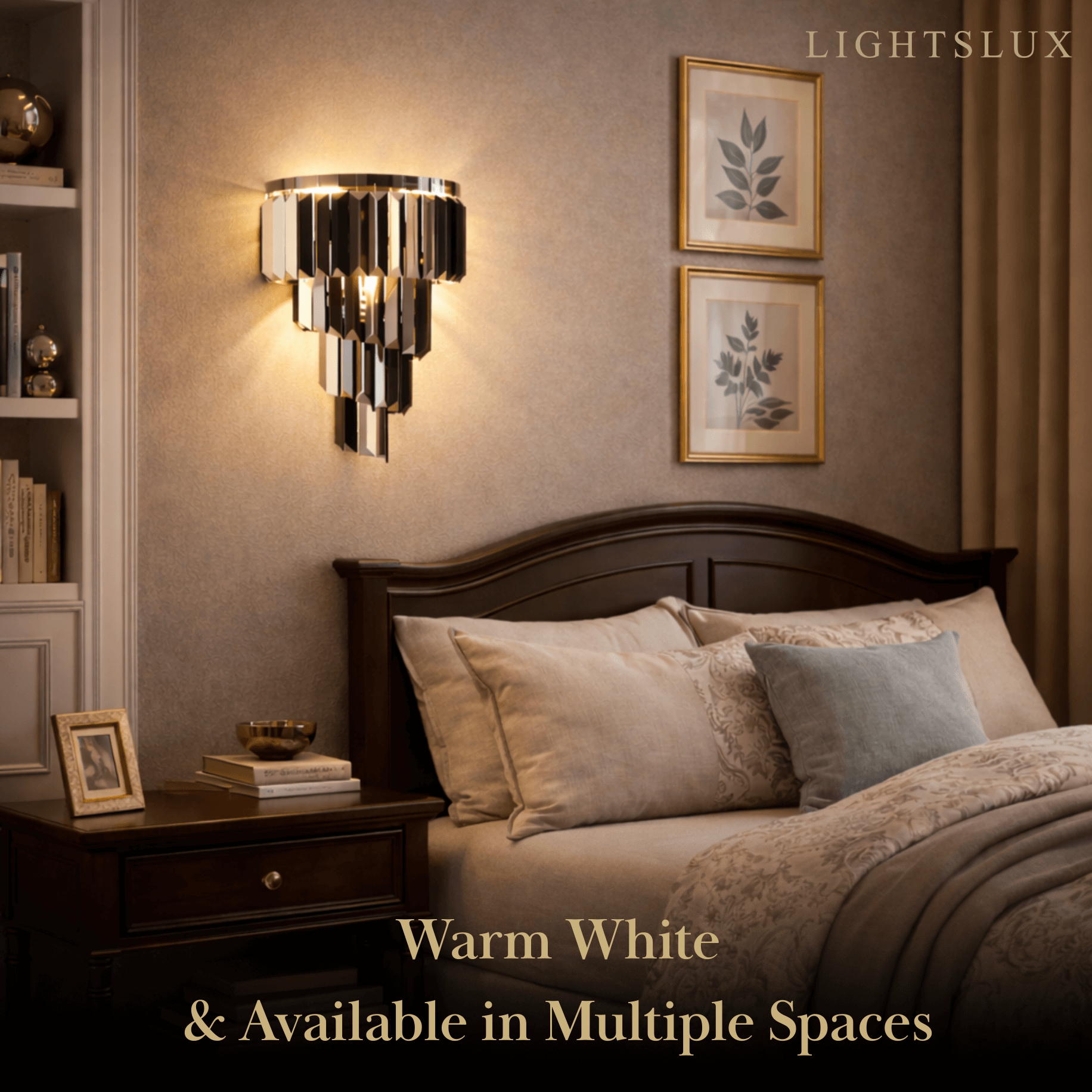 Modern Wall Sconce – Black Mirror with Crystal Accents Geometric for Hallway - Flindria
