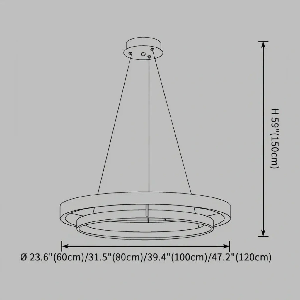 Modern Farmhouse Chandelier – Wood & Black Acrylic Circular LED for Dining Room - Flindria