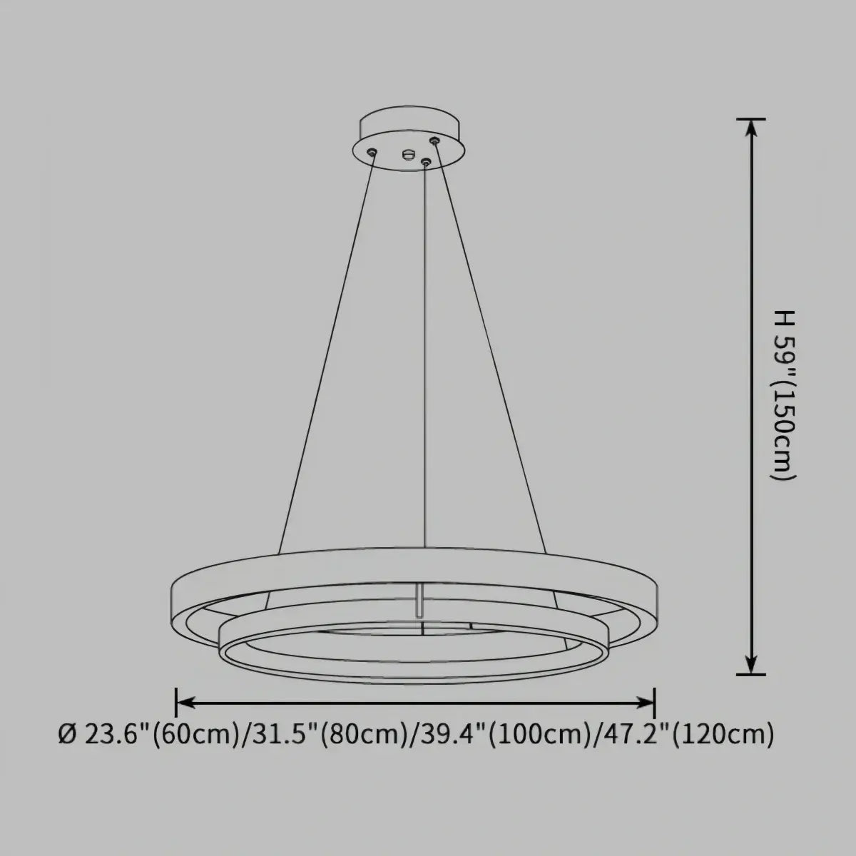 Modern Farmhouse Chandelier – Wood & Black Acrylic Circular LED for Dining Room - Flindria