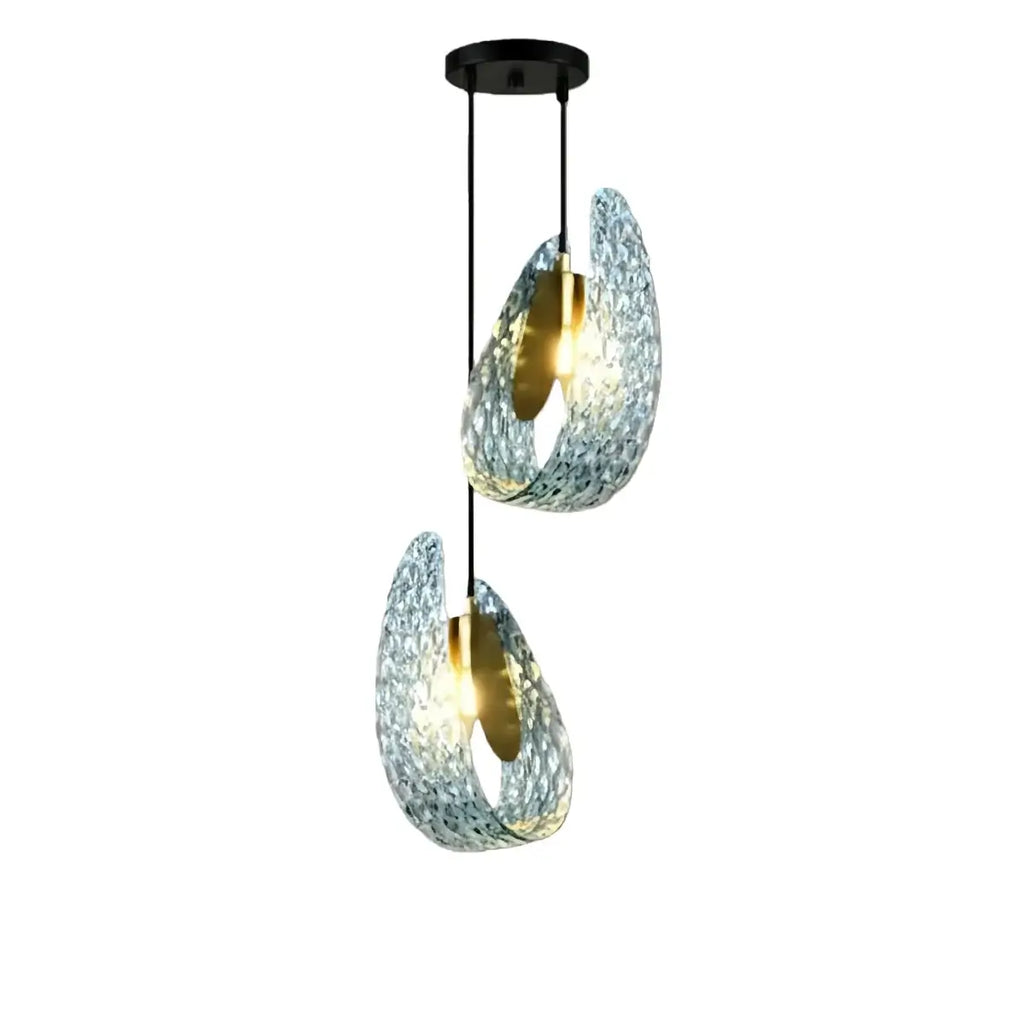 Art Deco Peacock Chandelier – Blue Feather Art Glass Contemporary for Dining Room Bedroom - Flindria