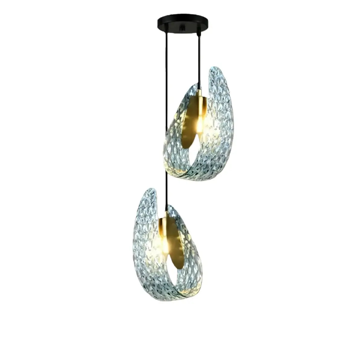 Art Deco Peacock Chandelier – Blue Feather Art Glass Contemporary for Dining Room Bedroom - Flindria