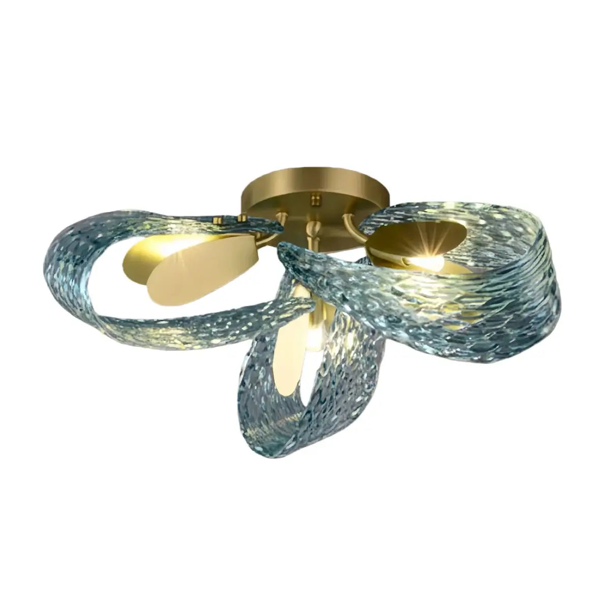 Art Deco Peacock Chandelier – Blue Feather Art Glass Contemporary for Dining Room Bedroom - Flindria