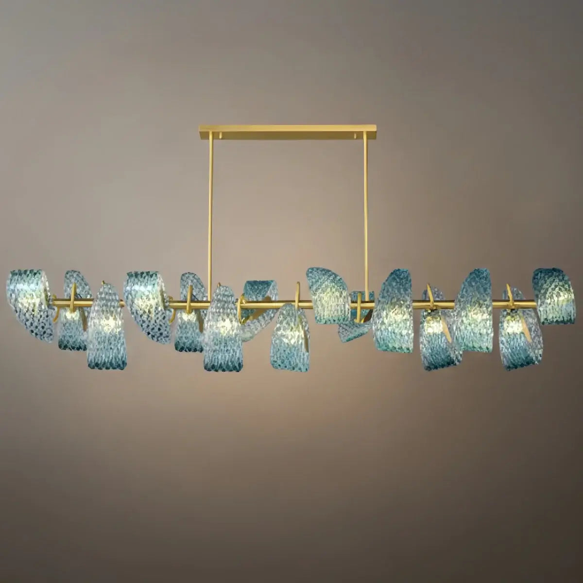 Art Deco Peacock Chandelier – Blue Feather Art Glass Contemporary for Dining Room Bedroom - Flindria