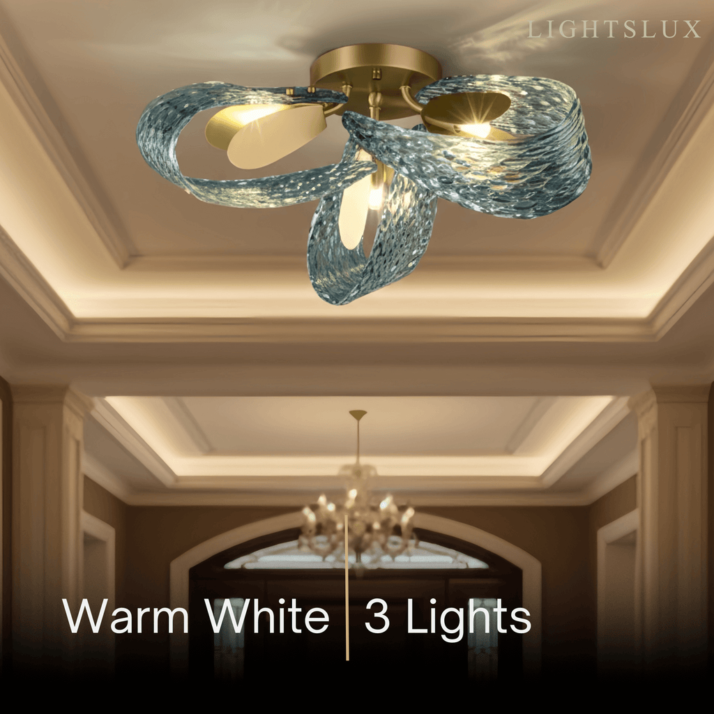 Art Deco Peacock Chandelier – Blue Feather Art Glass Contemporary for Dining Room Bedroom - Flindria