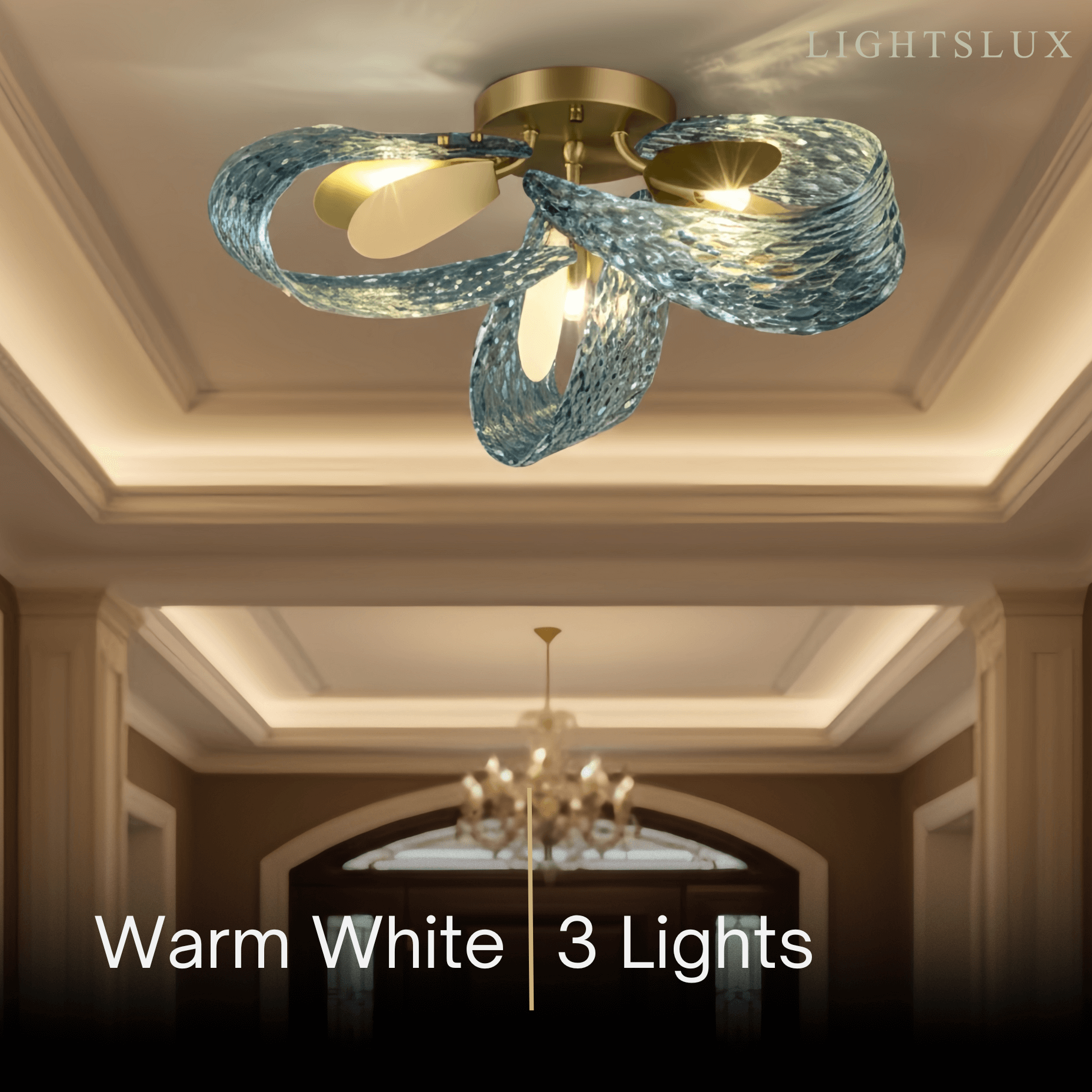Art Deco Peacock Chandelier – Blue Feather Art Glass Contemporary for Dining Room Bedroom - Flindria