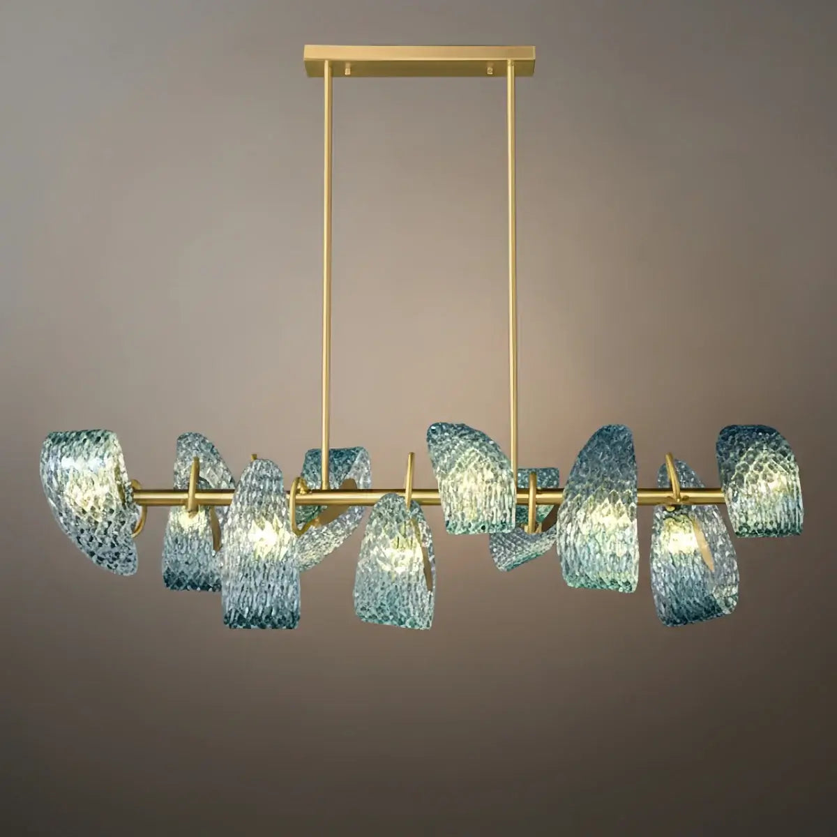 Art Deco Peacock Chandelier – Blue Feather Art Glass Contemporary for Dining Room Bedroom - Flindria