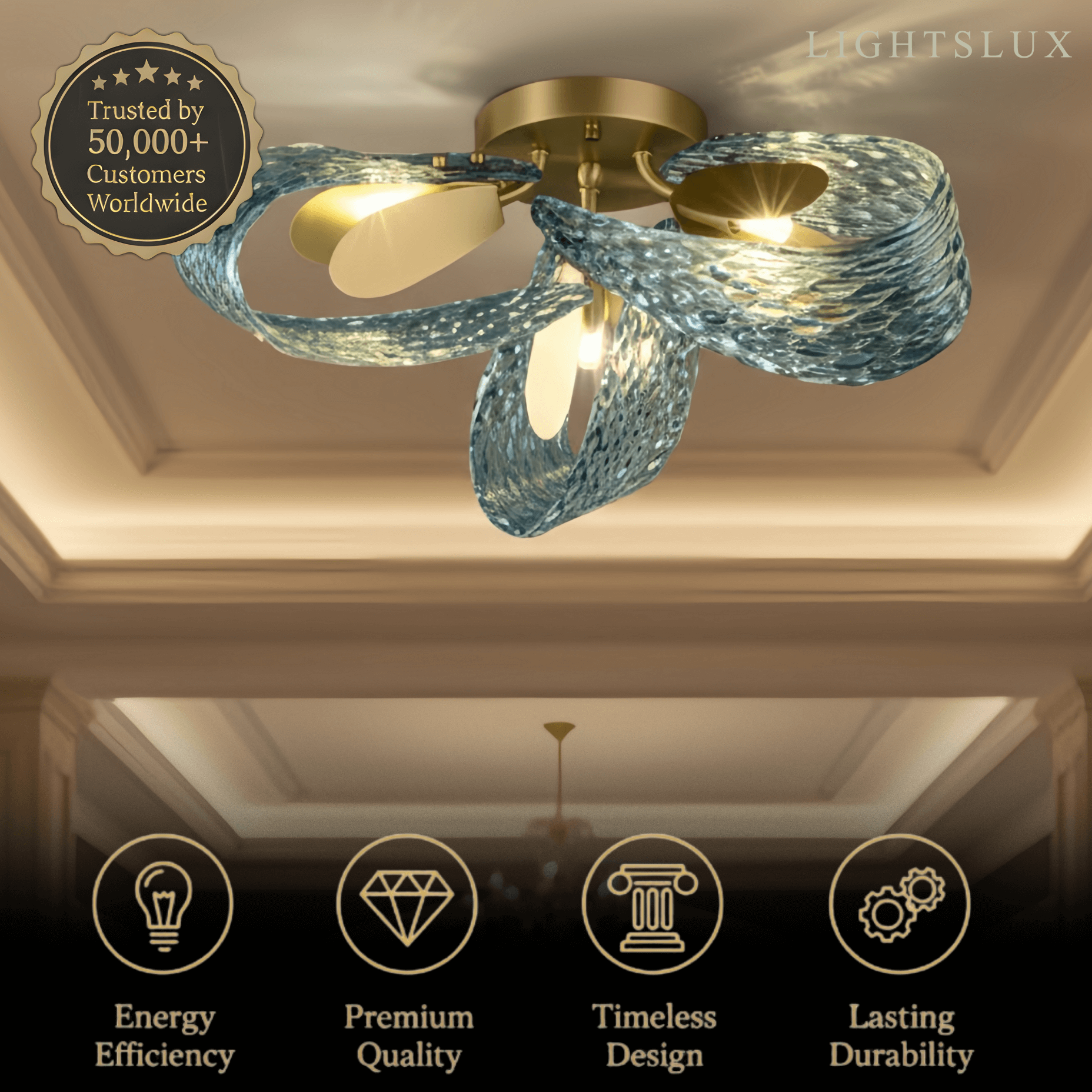 Art Deco Peacock Chandelier – Blue Feather Art Glass Contemporary for Dining Room Bedroom - Flindria