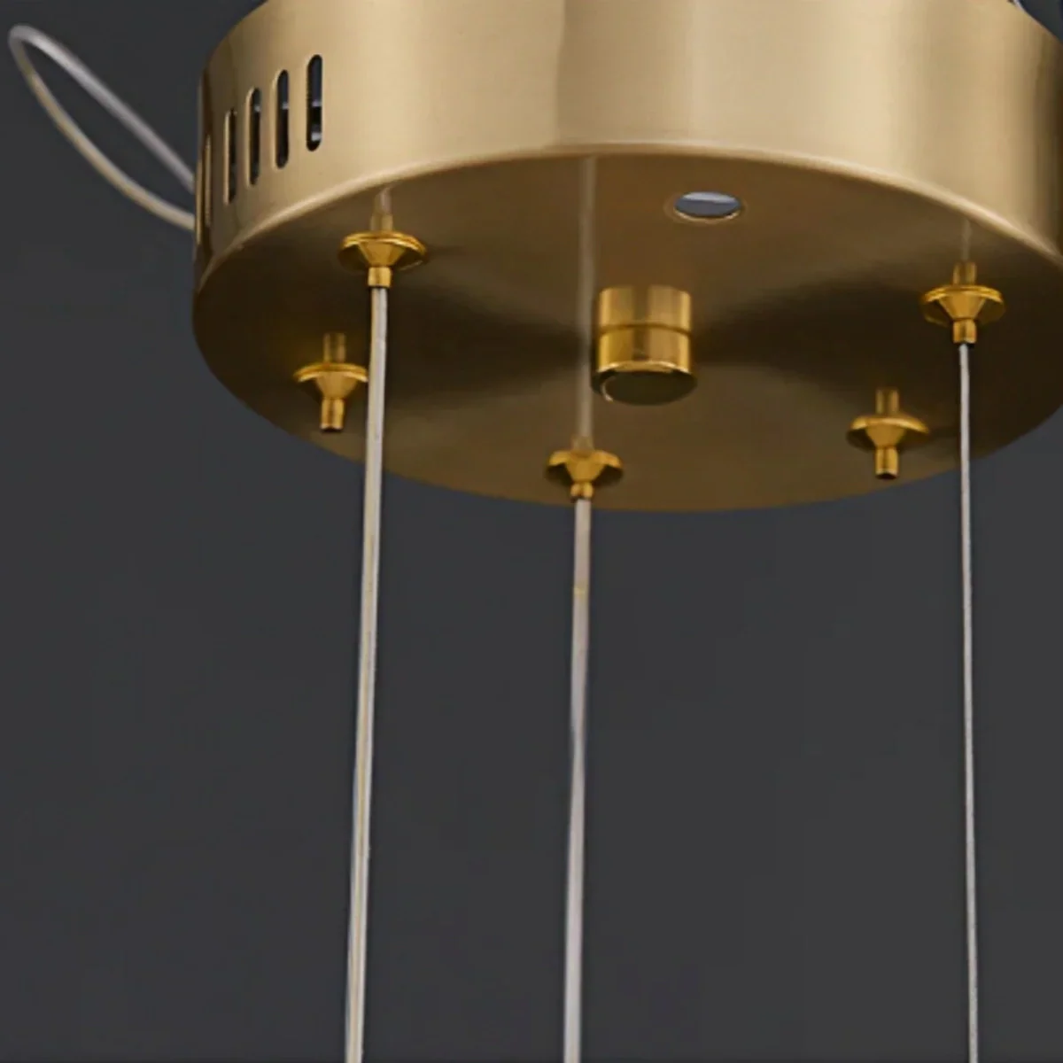 Art Deco Enamel Chandelier – Textured Glass Brushed Brass Blue Amber for Dining Room - Flindria
