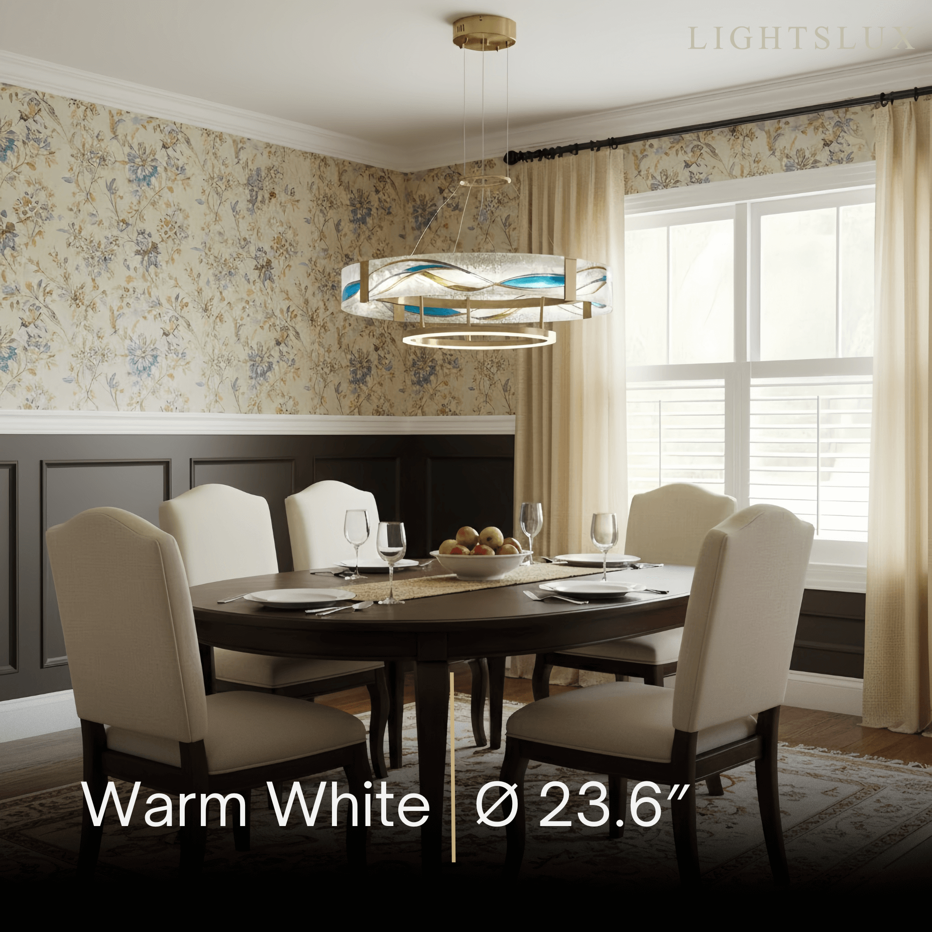 Art Deco Enamel Chandelier – Textured Glass Brushed Brass Blue Amber for Dining Room - Flindria