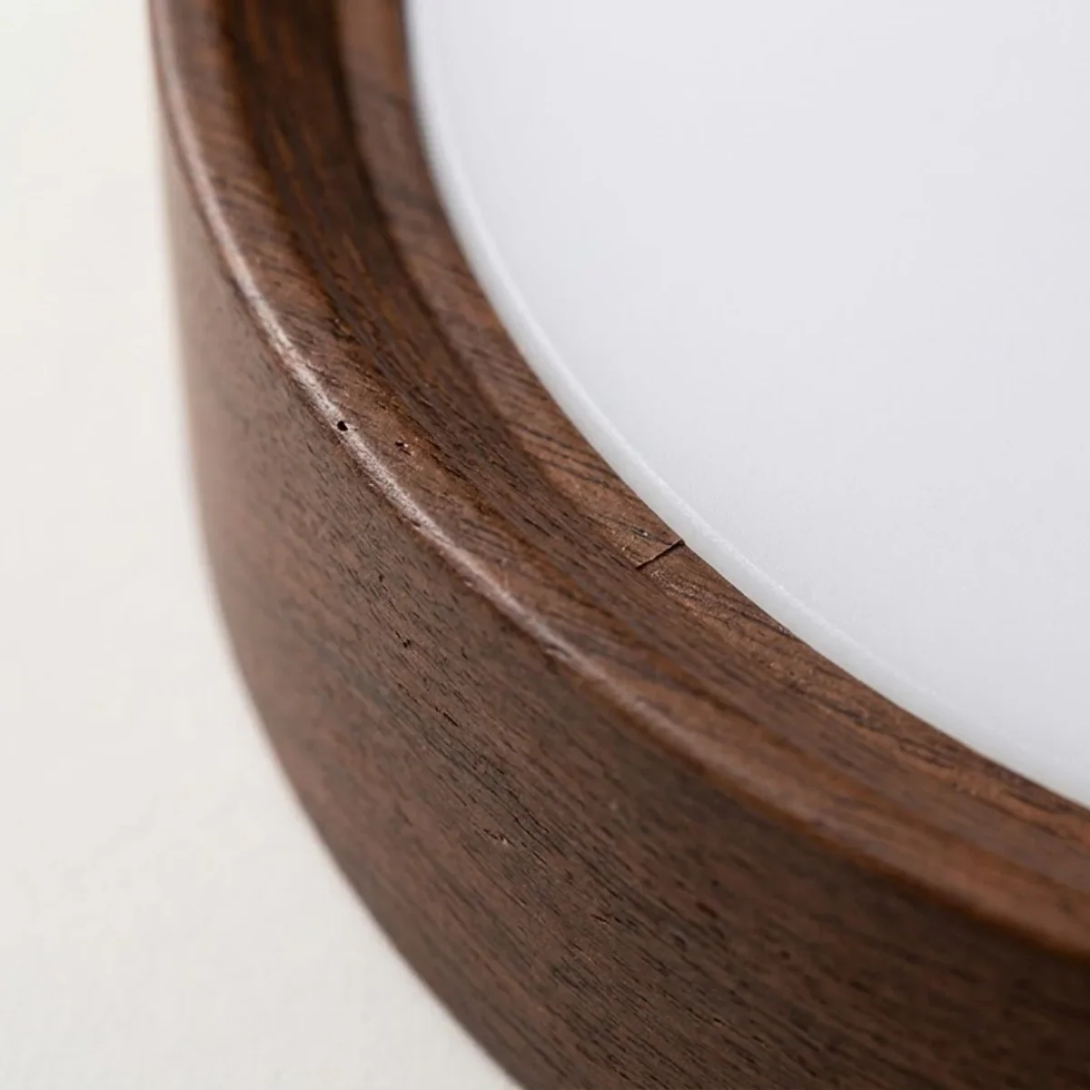 Modern Flush Mount Ceiling Light – Walnut White Metal Acrylic for Bedroom - Flindria