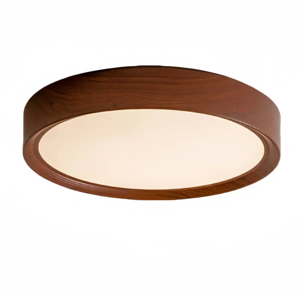 Modern Flush Mount Ceiling Light – Walnut White Metal Acrylic for Bedroom - Flindria