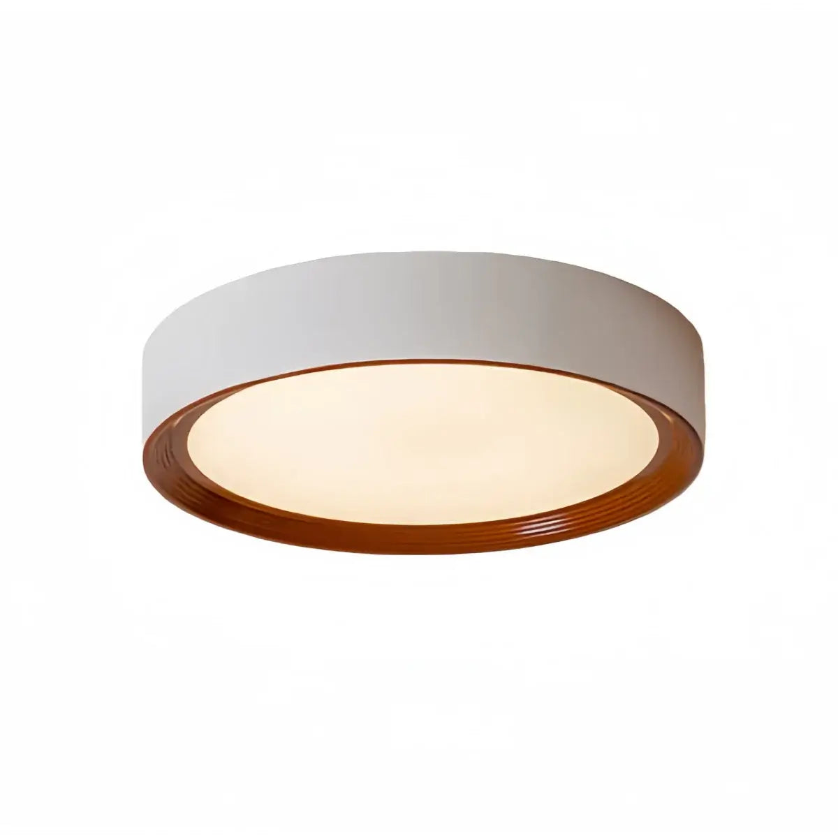 Modern Flush Mount Ceiling Light – Walnut White Metal Acrylic for Bedroom - Flindria