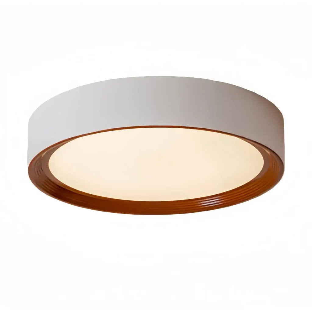 Modern Flush Mount Ceiling Light – Walnut White Metal Acrylic for Bedroom - Flindria