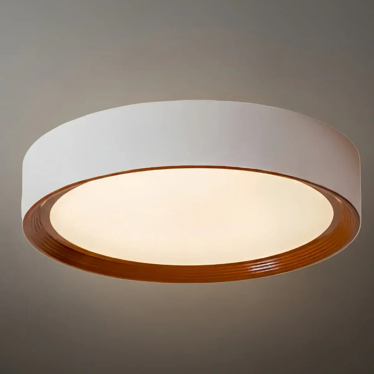 Modern Flush Mount Ceiling Light – Walnut White Metal Acrylic for Bedroom - Flindria