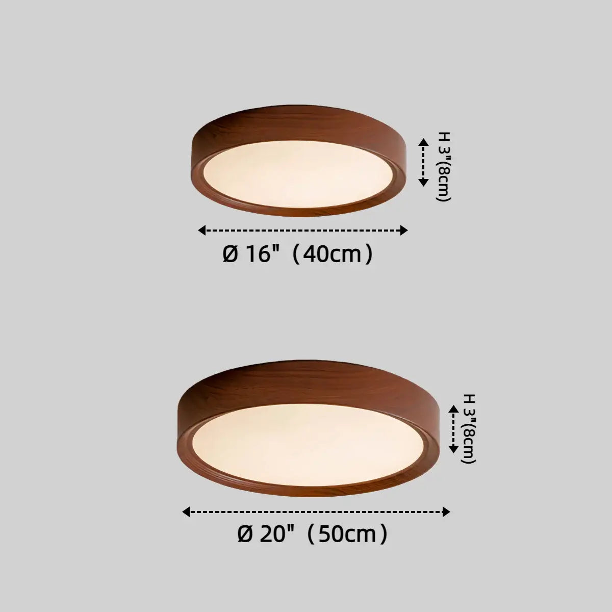 Modern Flush Mount Ceiling Light – Walnut White Metal Acrylic for Bedroom - Flindria
