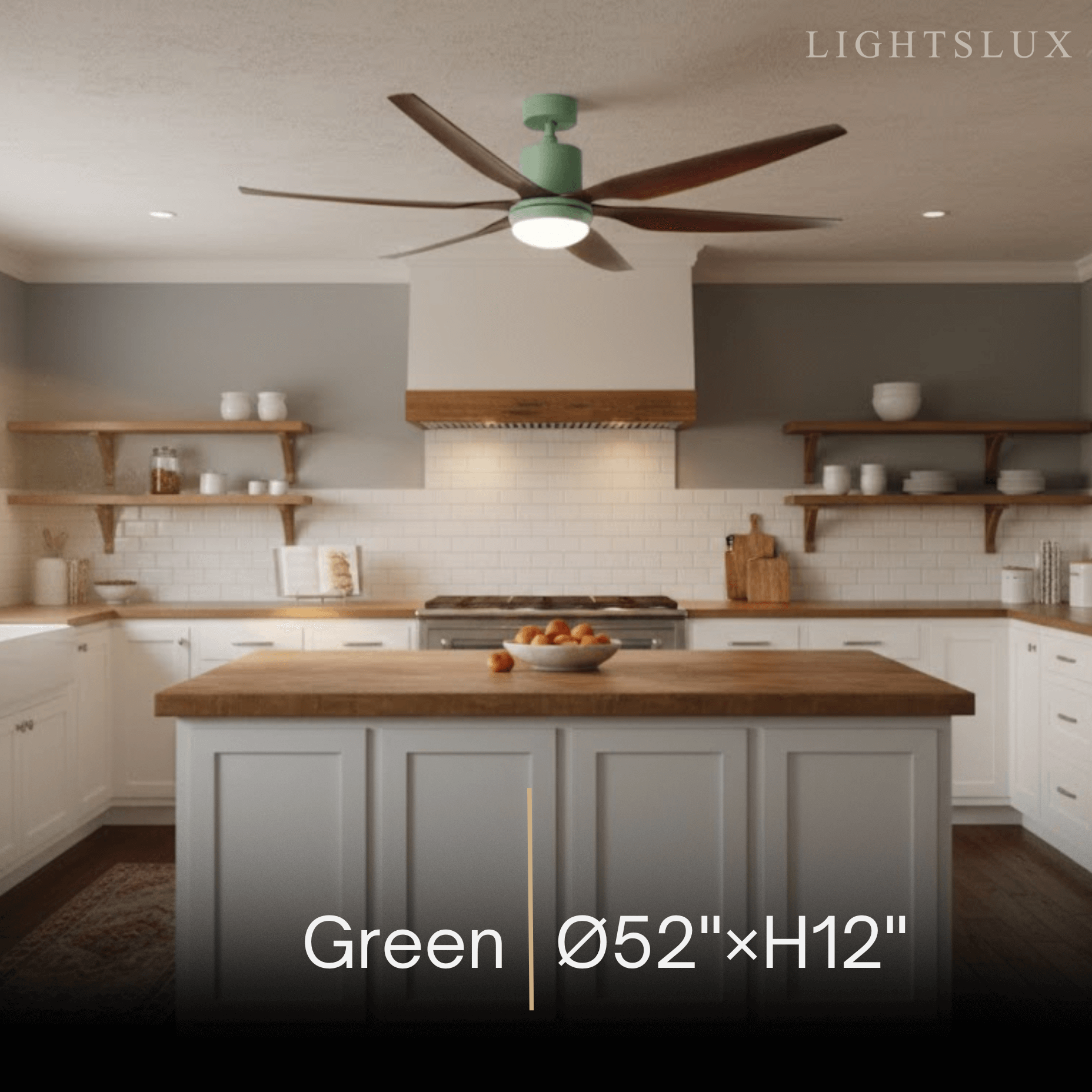 Modern Ceiling Fan Light – Black/Green/Grey/White for Bedroom Living Room - Flindria