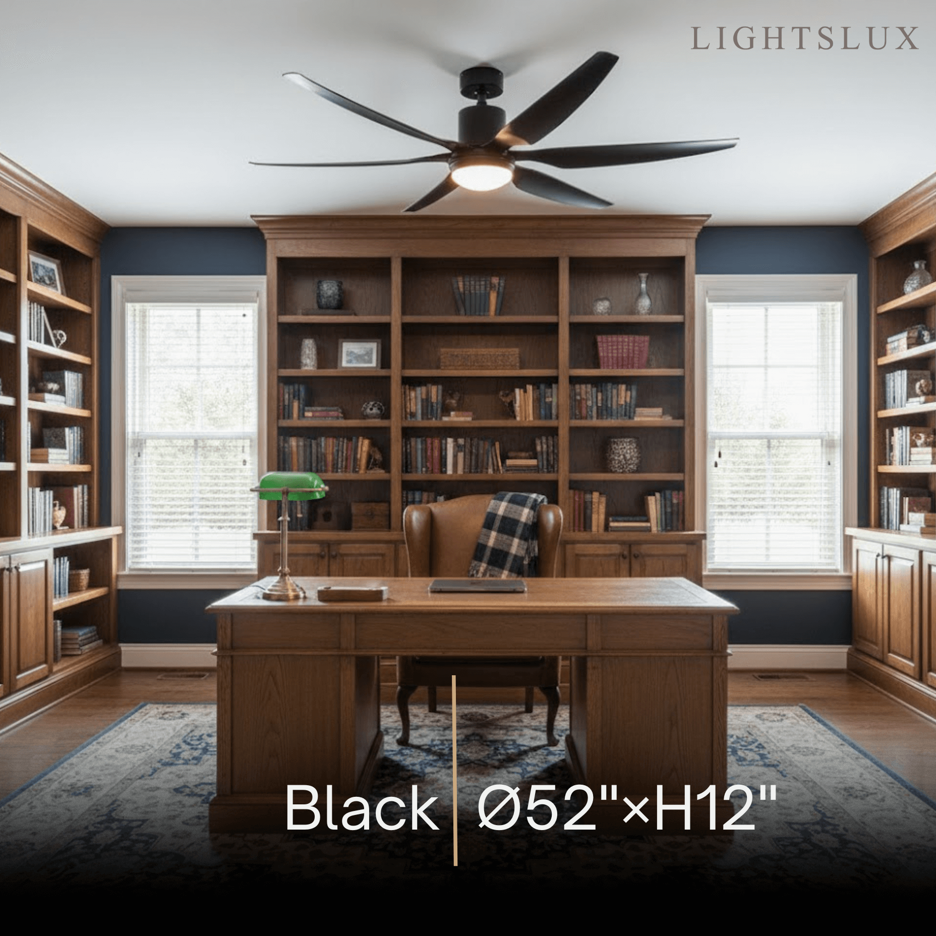 Modern Ceiling Fan Light – Black/Green/Grey/White for Bedroom Living Room - Flindria