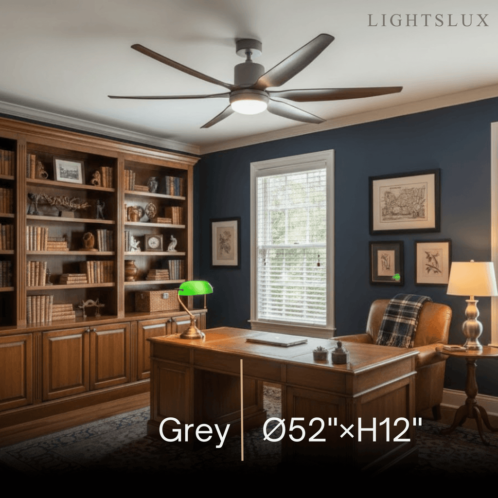 Modern Ceiling Fan Light – Black/Green/Grey/White for Bedroom Living Room - Flindria