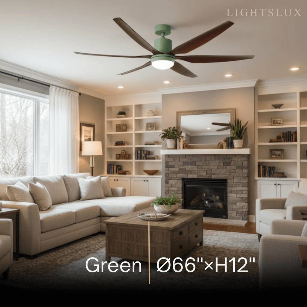 Modern Ceiling Fan Light – Black/Green/Grey/White for Bedroom Living Room - Flindria
