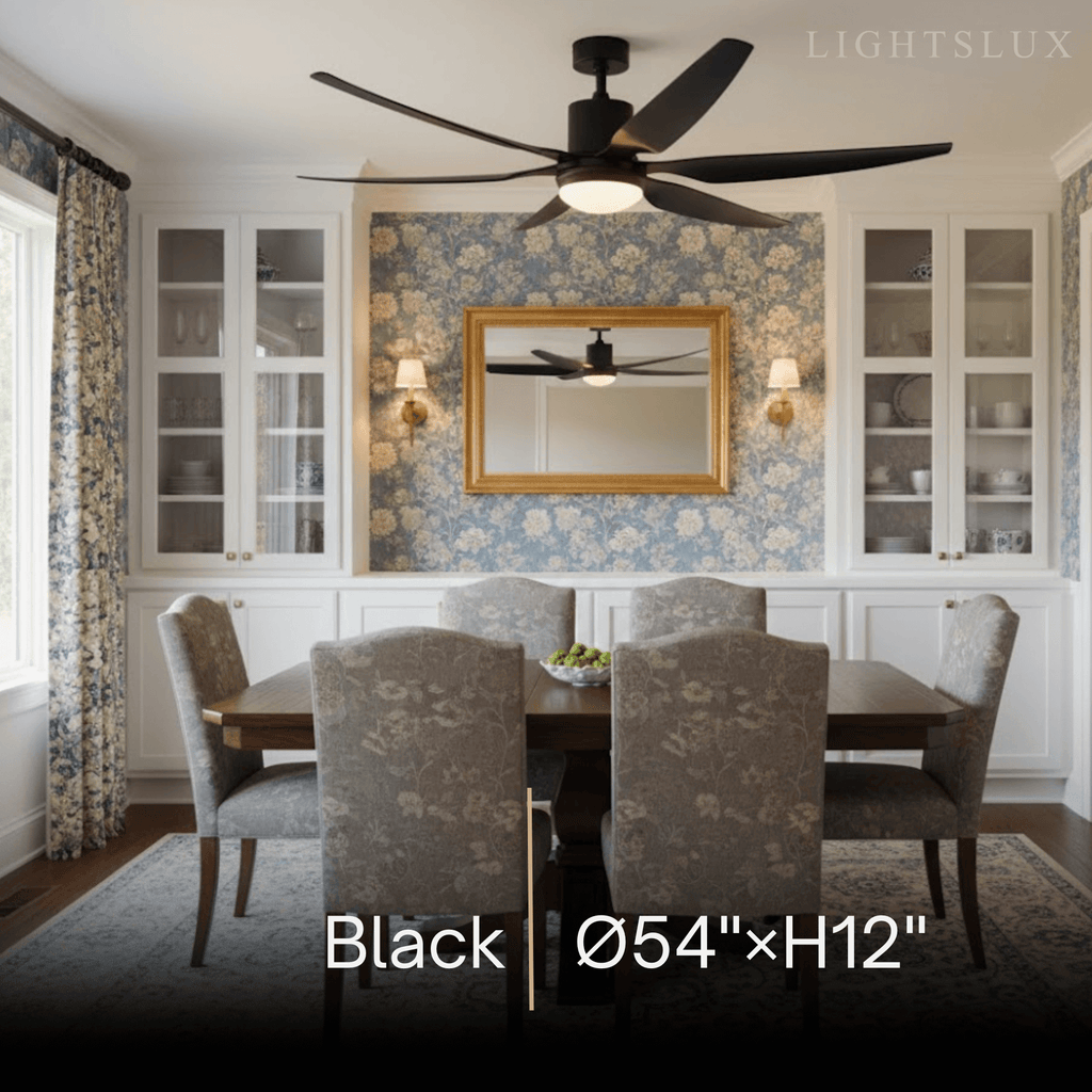 Modern Ceiling Fan Light – Black/Green/Grey/White for Bedroom Living Room - Flindria