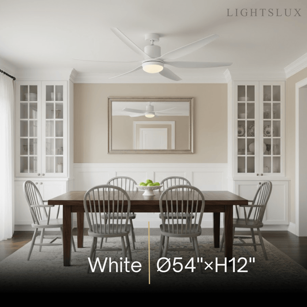 Modern Ceiling Fan Light – Black/Green/Grey/White for Bedroom Living Room - Flindria