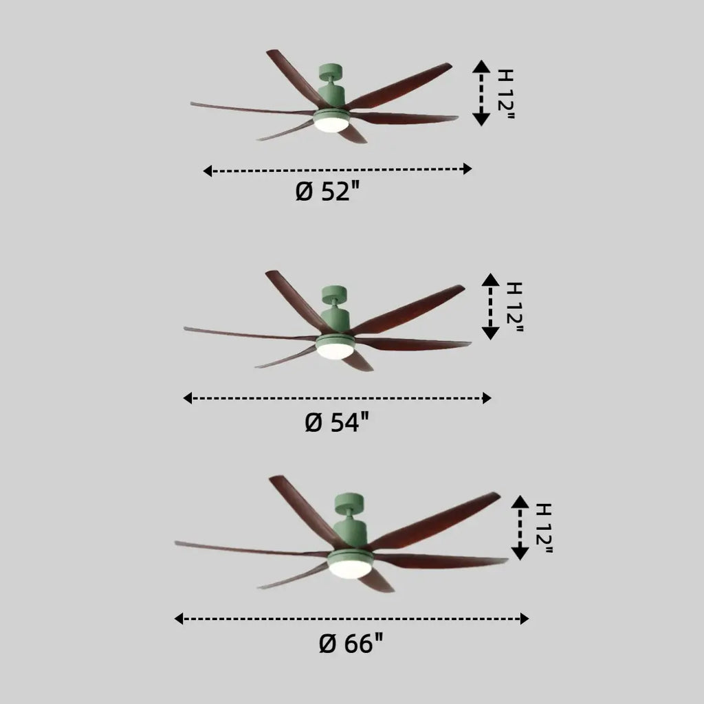 Modern Ceiling Fan Light – Black/Green/Grey/White for Bedroom Living Room - Flindria