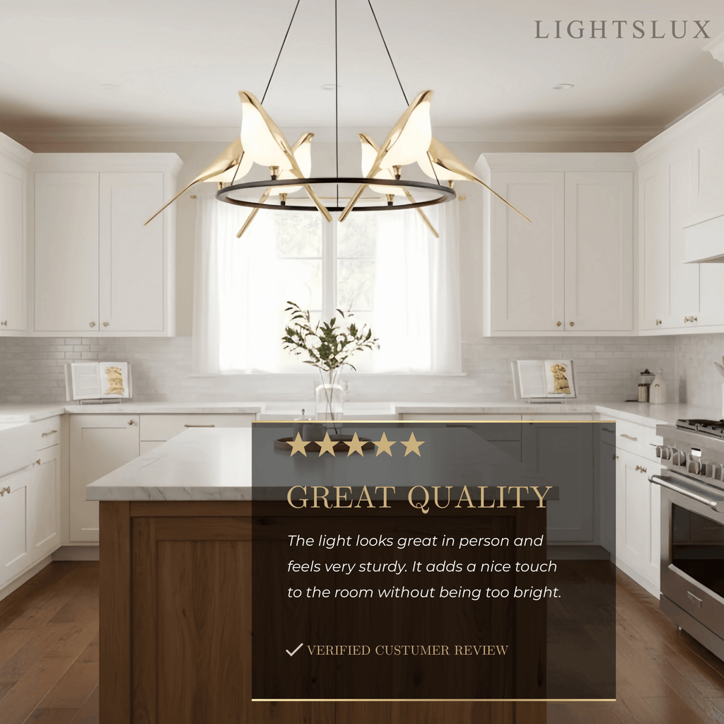 Modern Bird Chandelier – Gold Acrylic Magpie Design for Contemporary Luxury Interiors - Flindria
