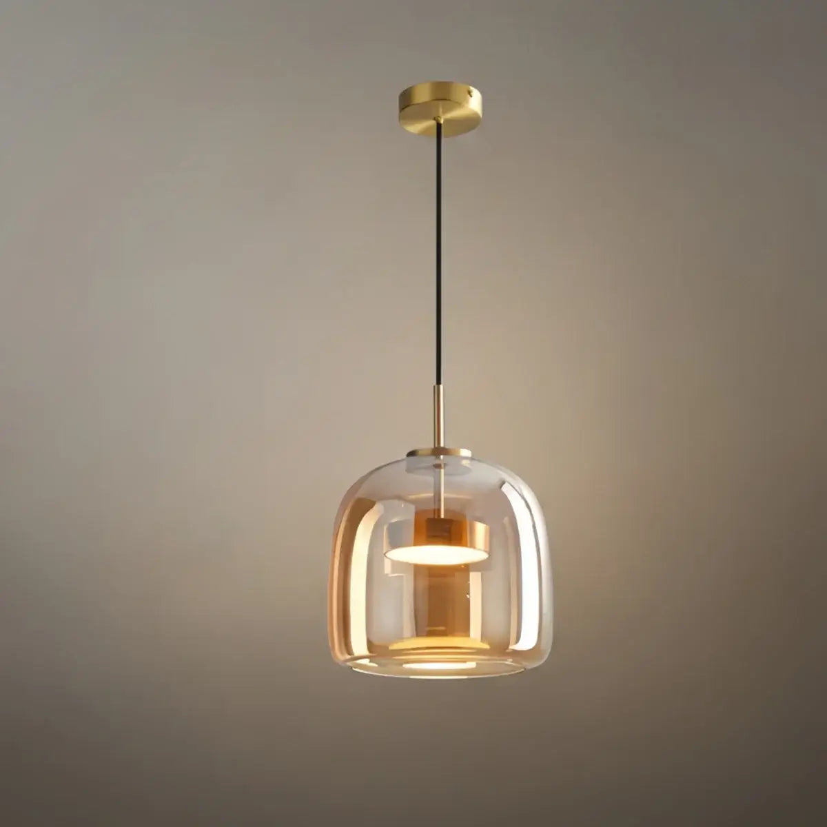 Candeeiro de Teto Moderno – Vidro Âmbar/Fumado para Cozinha/Sala de Jantar - Flindria