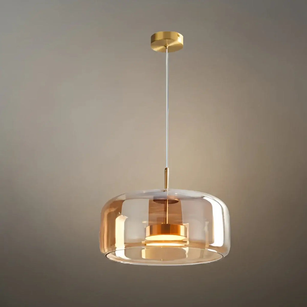 Candeeiro de Teto Moderno – Vidro Âmbar/Fumado para Cozinha/Sala de Jantar - Flindria